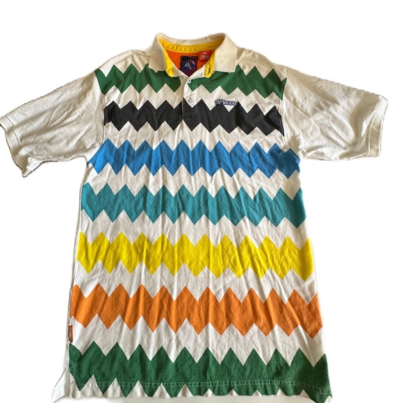 Mecca Polo Zig Zag Pattern Men’s Size XXL Short Sleeve Cool Pattern - Picture 1 of 10